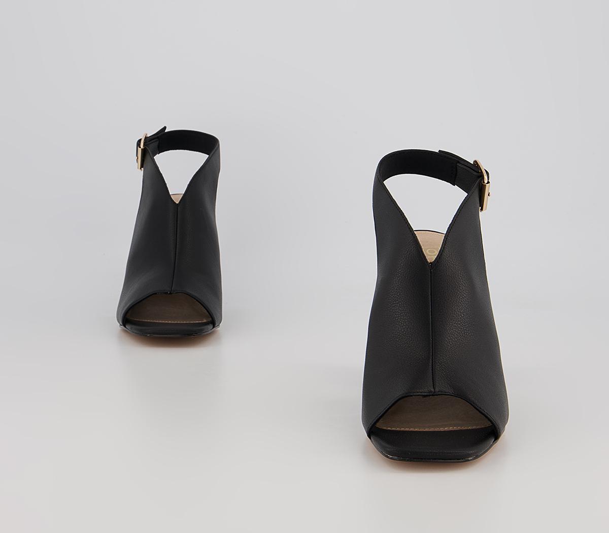 OFFICEHimalaya Slingback Open Toe Block High HeelsBlack