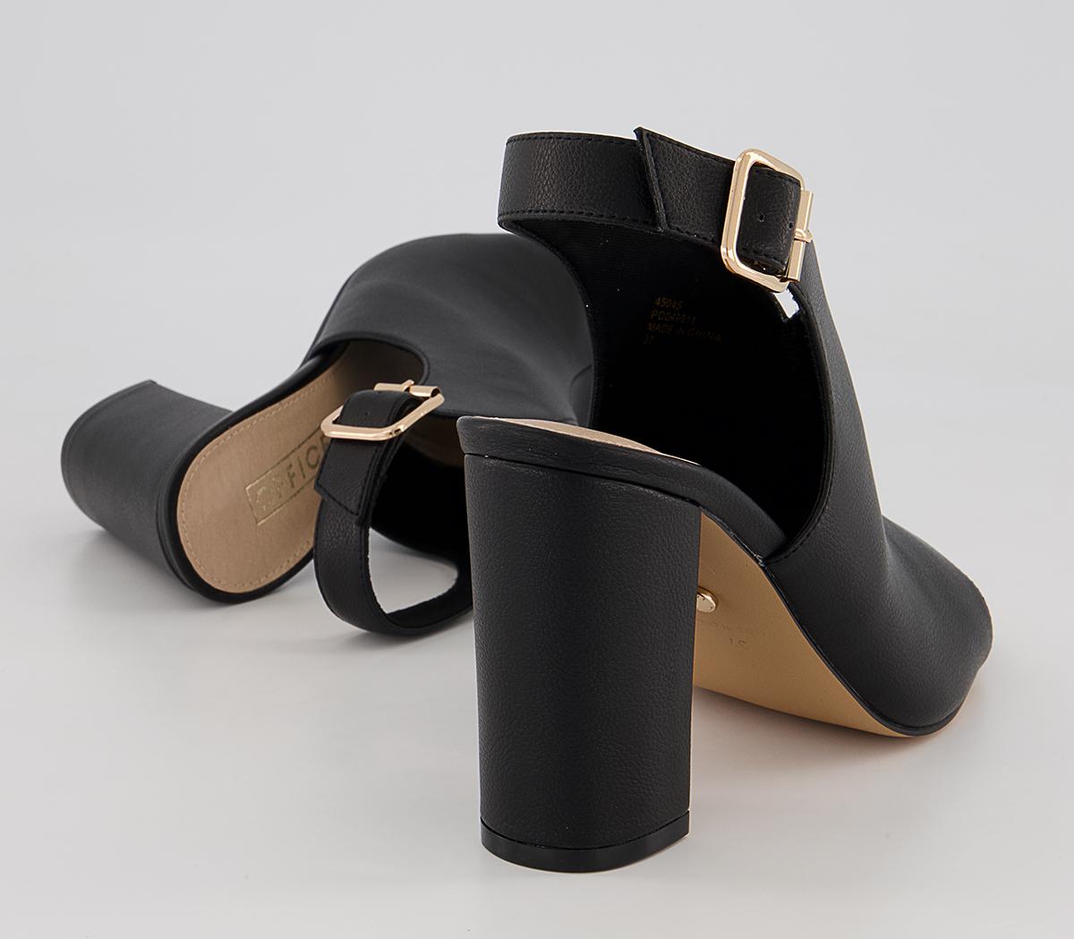 OFFICEHimalaya Slingback Open Toe Block High HeelsBlack