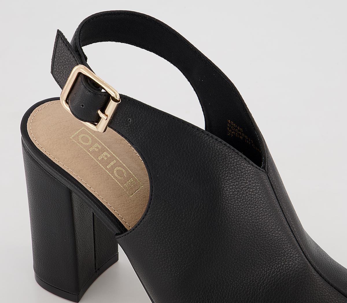 OFFICEHimalaya Slingback Open Toe Block High HeelsBlack