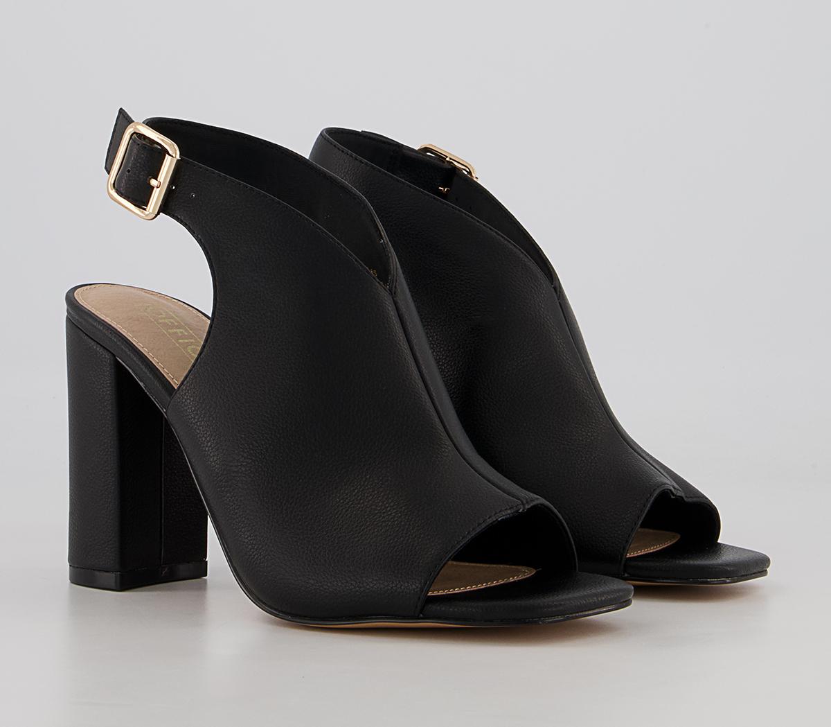 OFFICEHimalaya Slingback Open Toe Block High HeelsBlack