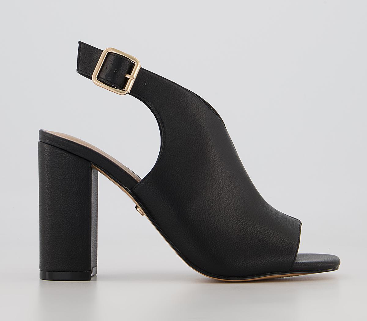 OFFICEHimalaya Slingback Open Toe Block High HeelsBlack