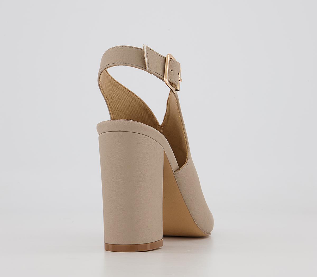 Office Himalaya Slingback Open Toe Block High Heels Office Himalaya Slingback Open Toe Block High Heels Taupe