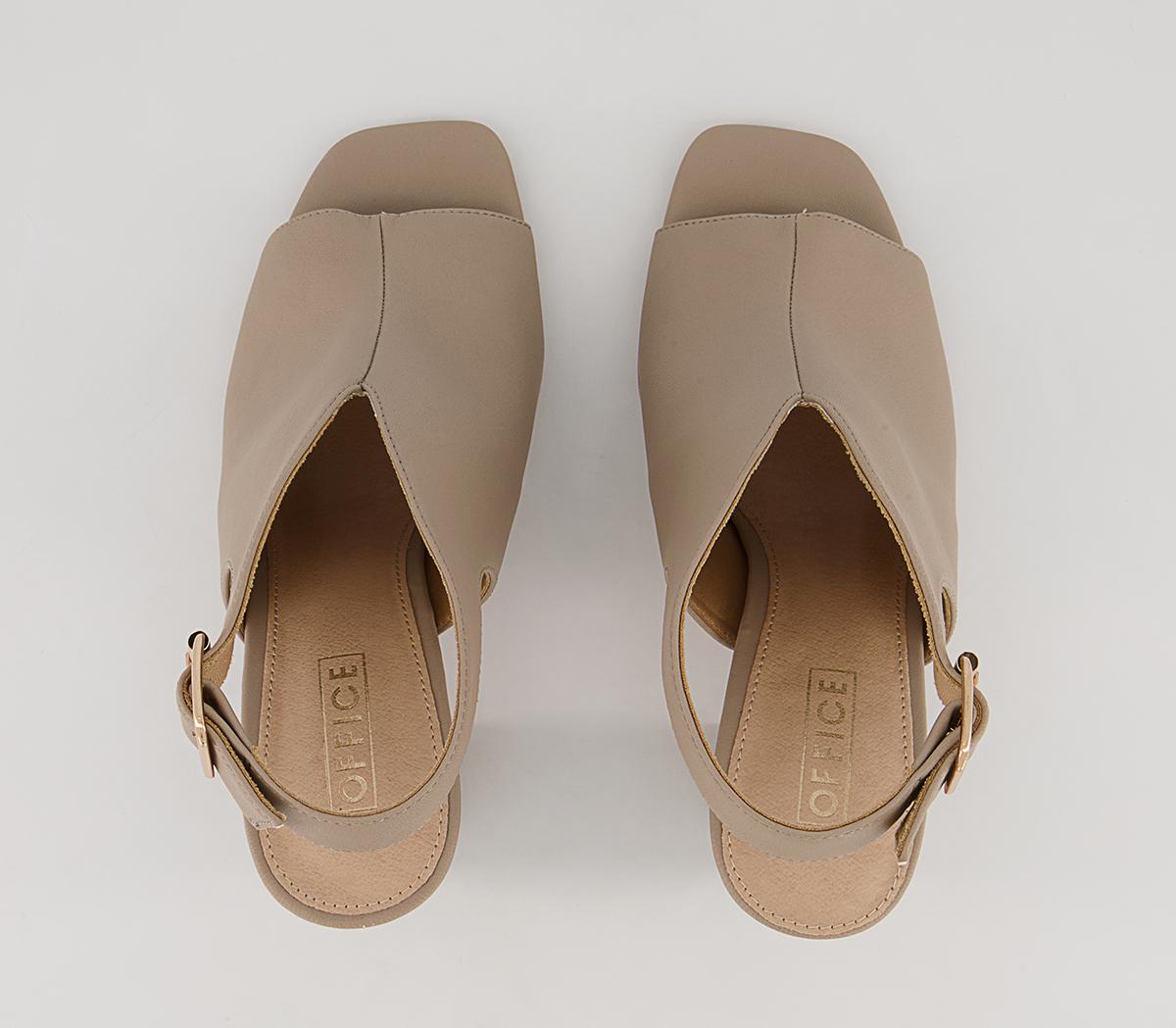 Office Himalaya Slingback Open Toe Block High Heels Office Himalaya Slingback Open Toe Block High Heels Taupe