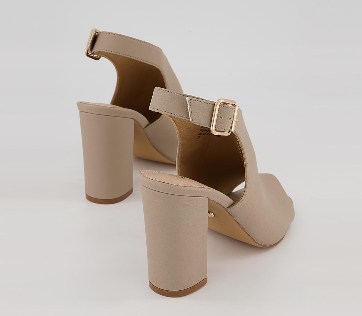 Office Himalaya Slingback Open Toe Block High Heels Office Himalaya Slingback Open Toe Block High Heels Taupe