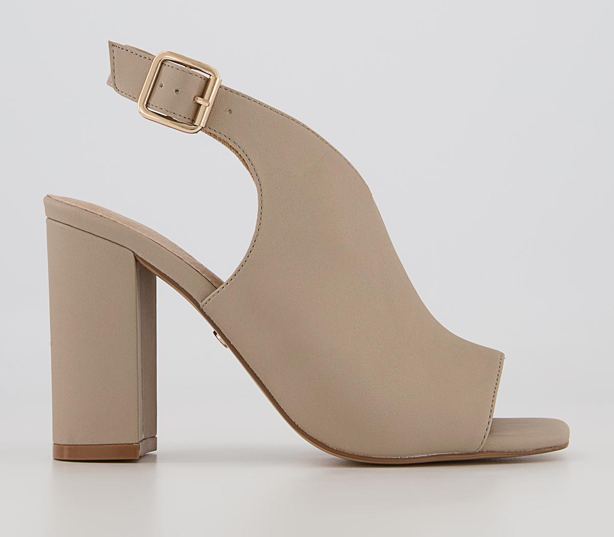 Office Himalaya Slingback Open Toe Block High Heels Office Himalaya Slingback Open Toe Block High Heels Taupe