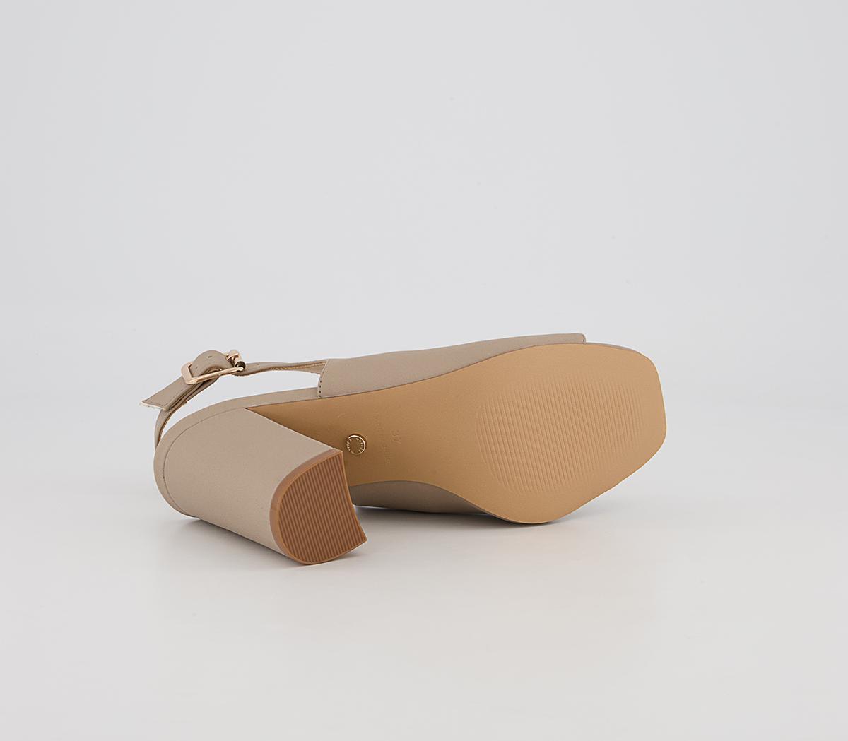 Office Himalaya Slingback Open Toe Block High Heels Office Himalaya Slingback Open Toe Block High Heels Taupe