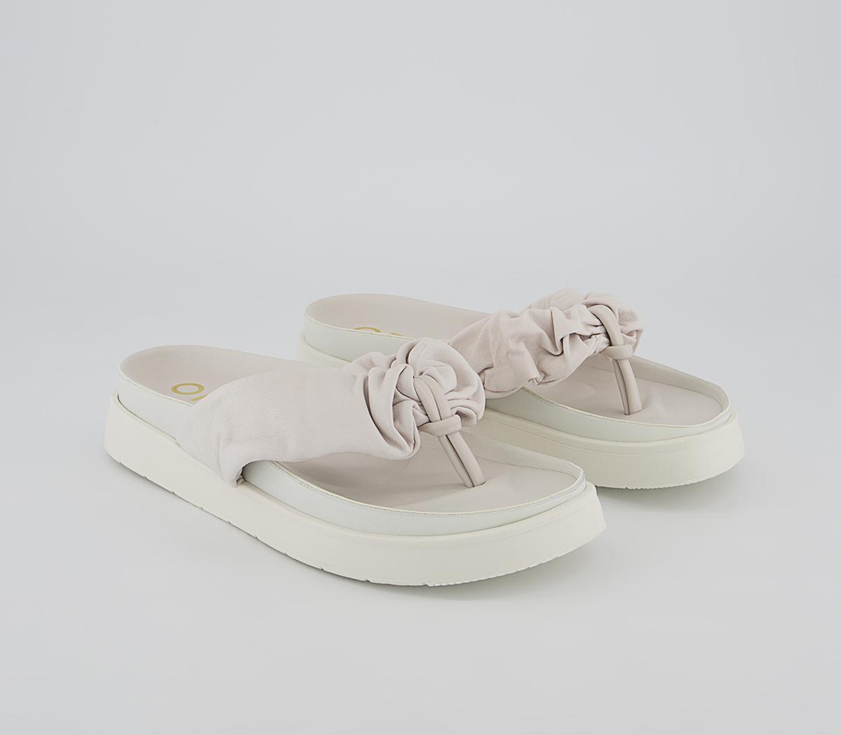 Office Sesame Rouched Toe Post Sandals Office Sesame Rouched Toe Post Sandals Off White Leather