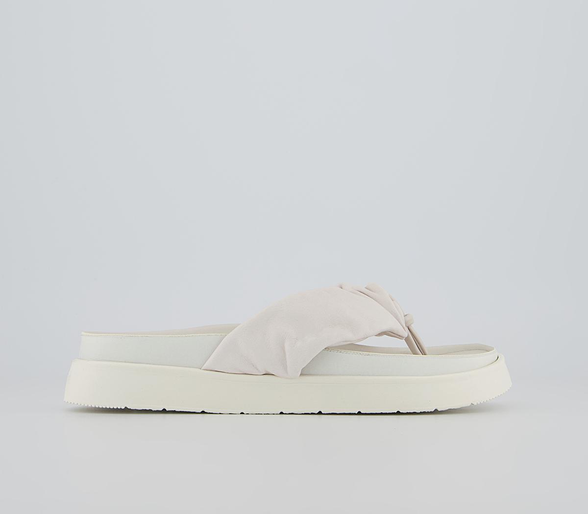 Office Sesame Rouched Toe Post Sandals Office Sesame Rouched Toe Post Sandals Off White Leather
