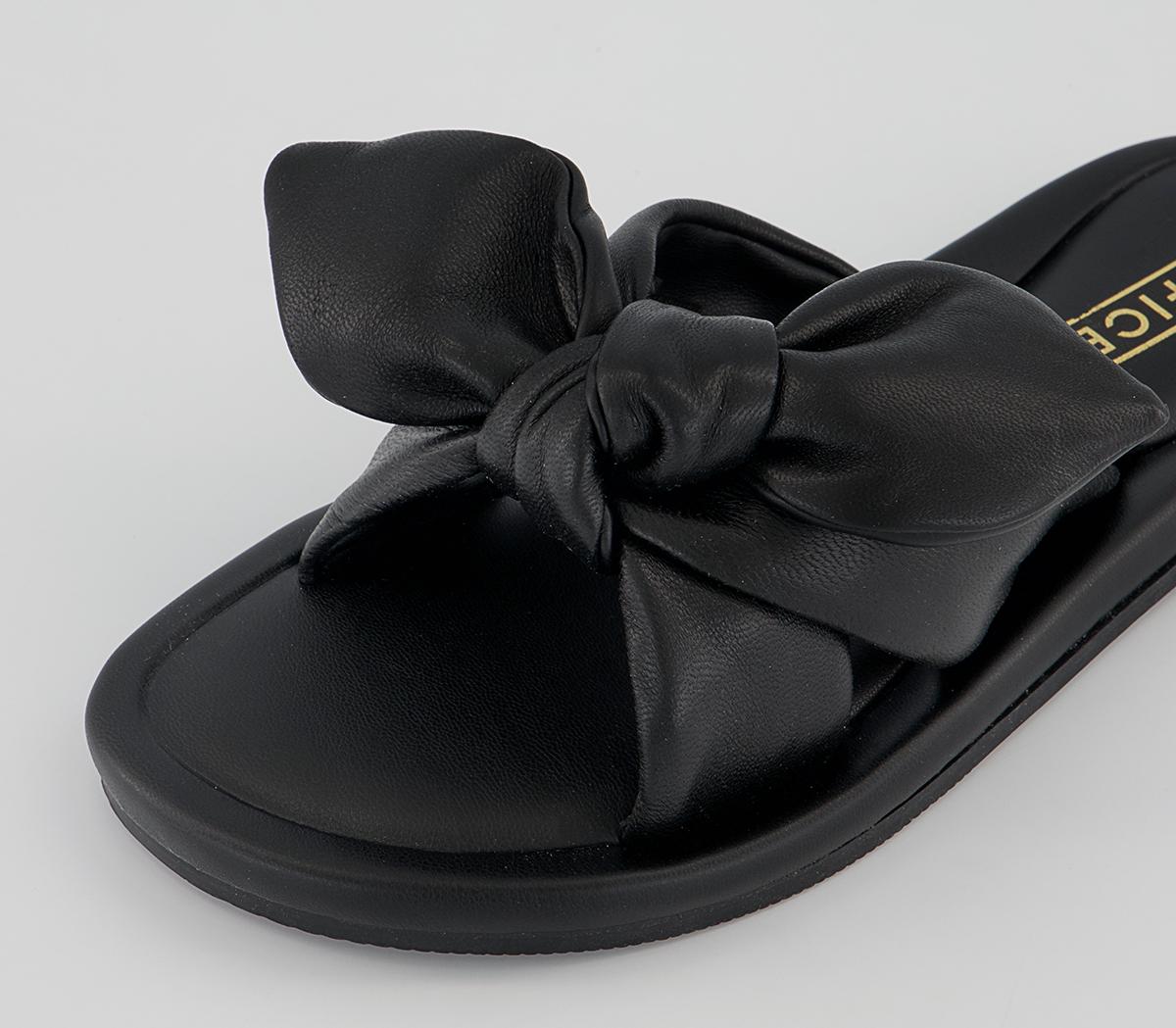 OFFICESweet Tooth Soft Bow Mules OFFICESweet Tooth Soft Bow MulesBlack Leather