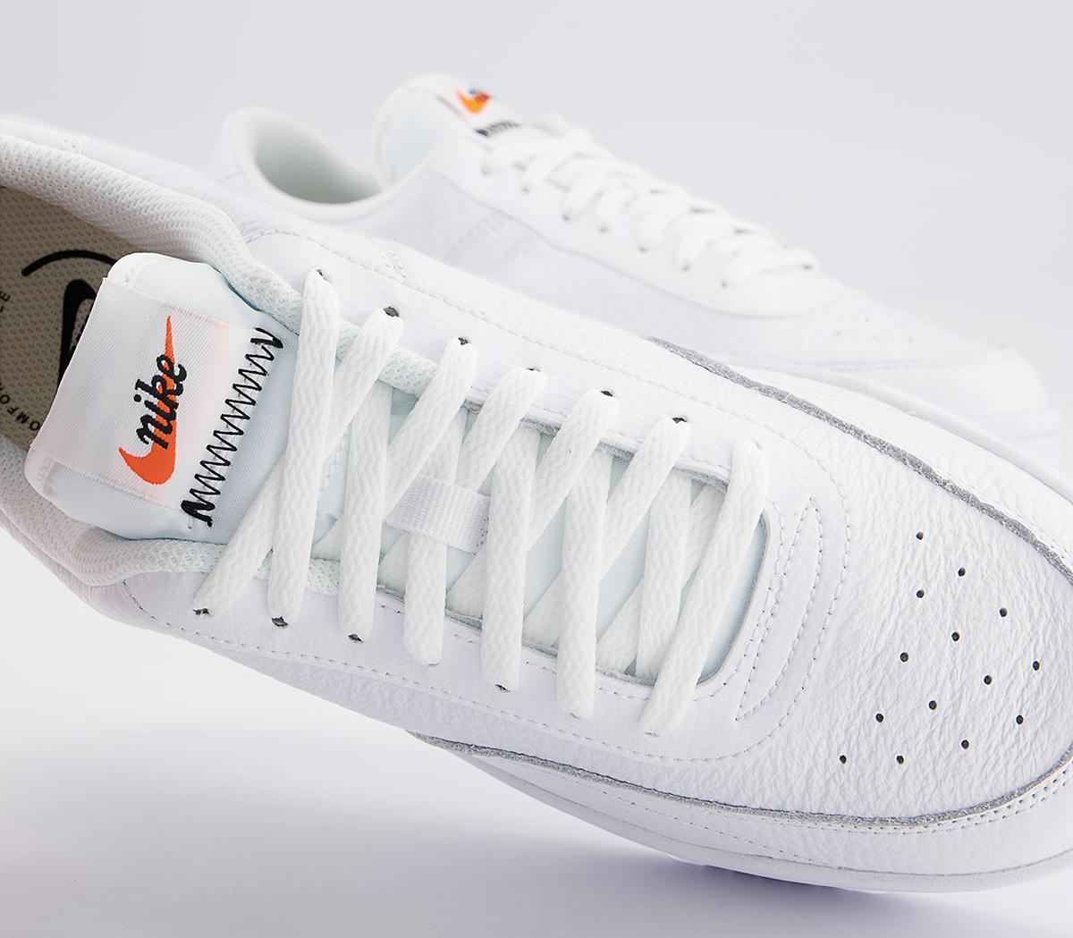 Nike Court Vintage Trainers Nike Court Vintage Trainers White Black Total Orange