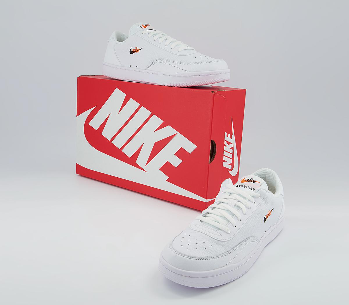 Nike Court Vintage Trainers Nike Court Vintage Trainers White Black Total Orange