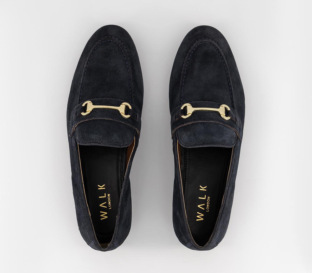Walk LondonTerry Trim Loafers Walk LondonTerry Trim LoafersNavy Suede