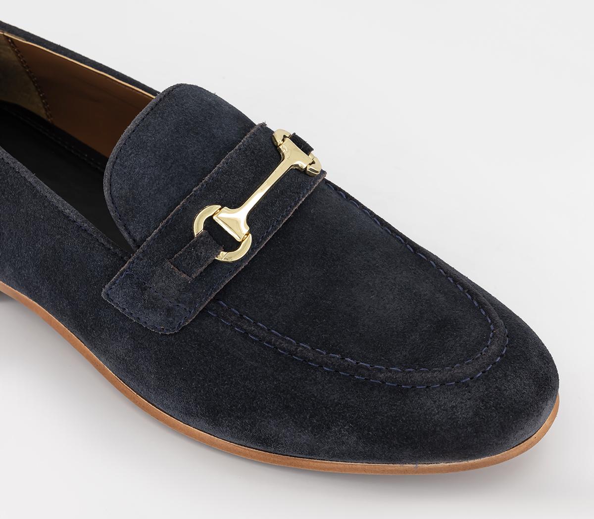 Walk London Terry Trim Loafers Navy Suede - Men’s Smart Shoes