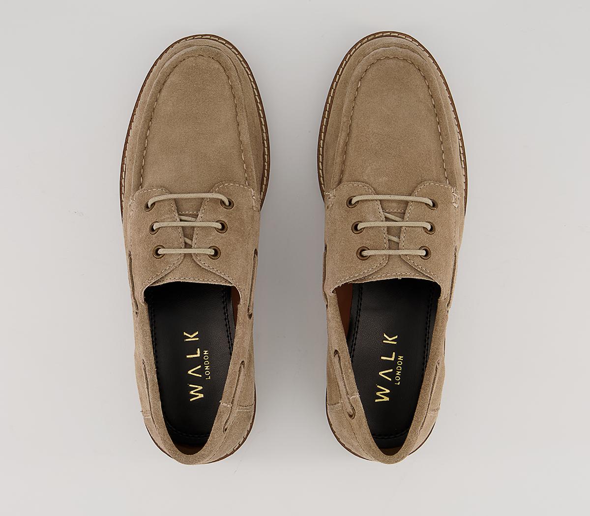 Walk London Sean Boat Shoes Walk London Sean Boat Shoes Flax Suede