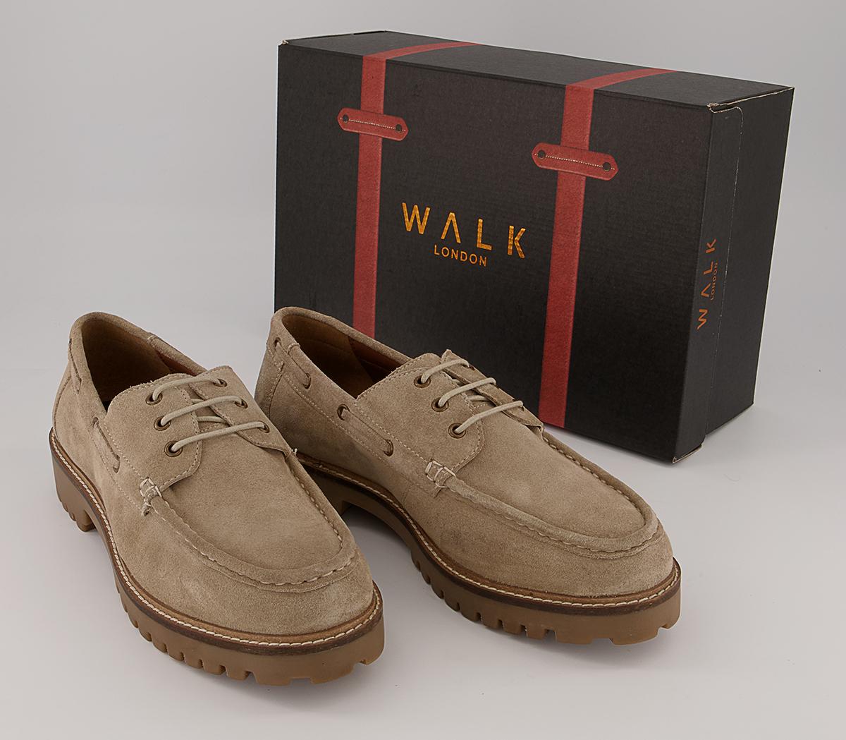 Walk London Sean Boat Shoes Walk London Sean Boat Shoes Flax Suede