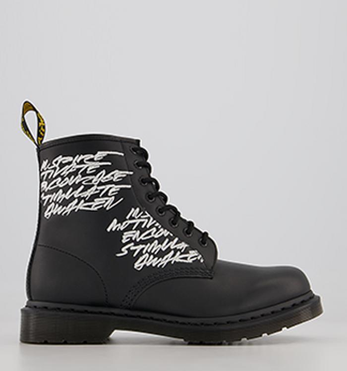 Dr. Martens 1460 Emb Futura Boots Black Nappa Leather