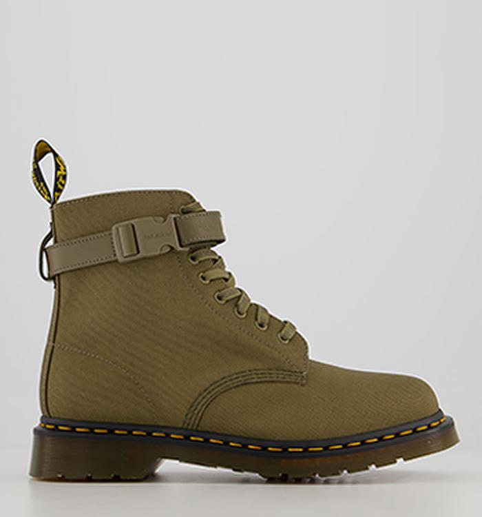 Dr. Martens 1460 Futura Boots Olive Etr 5050 Woven Fabric
