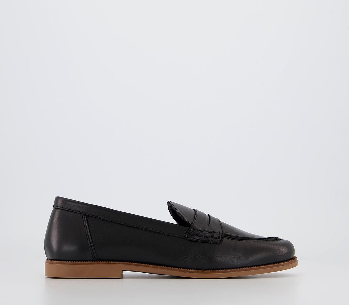 OFFICE Flavia Plain Loafers Black Leather - Women’s Loafers