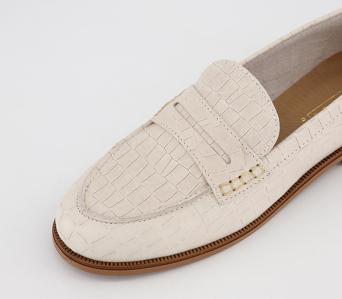 OFFICEFlavia Plain LoafersOff White Croc Leather
