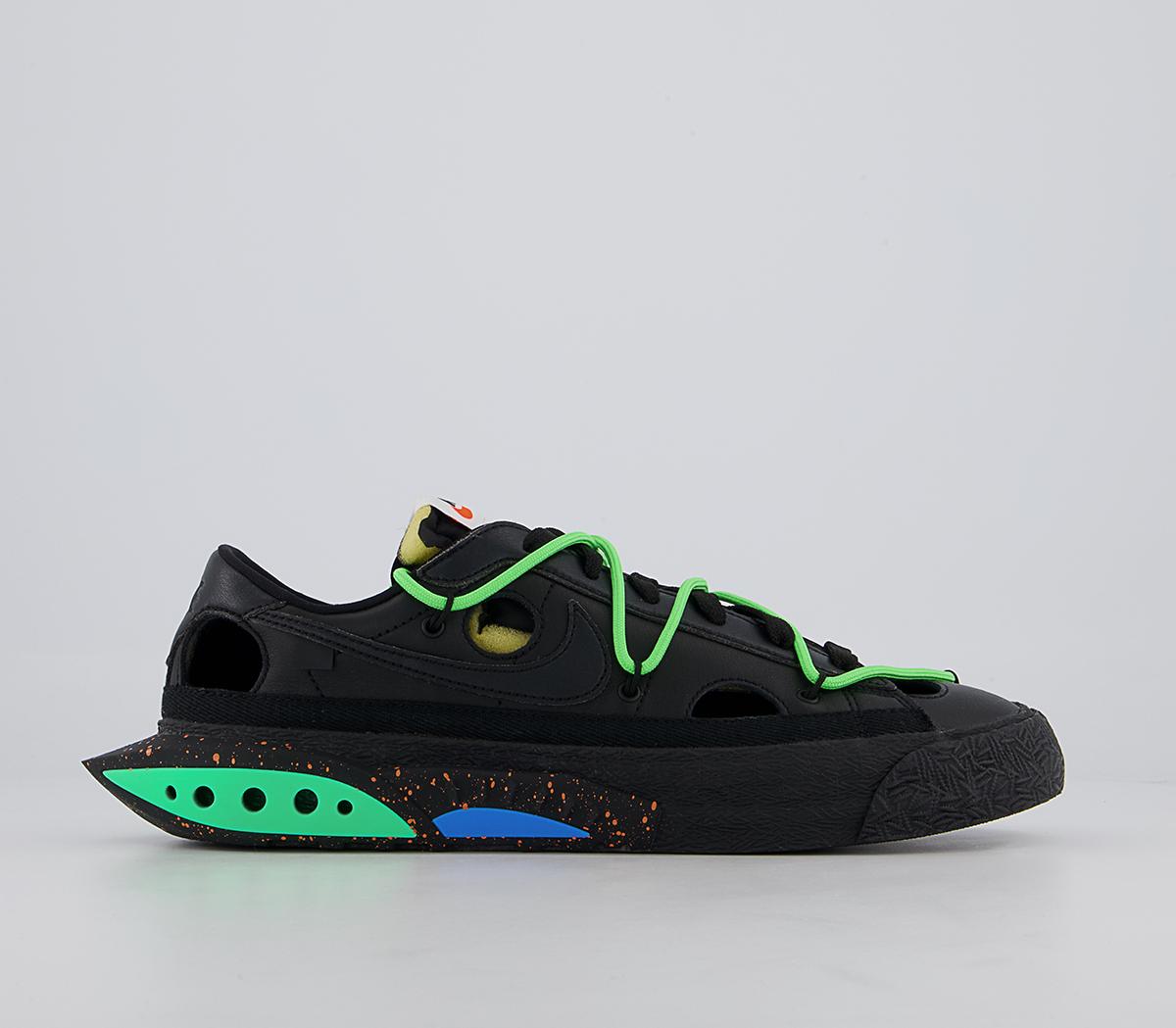 NikeBlazer Low x Off-White Black Black Electro Green