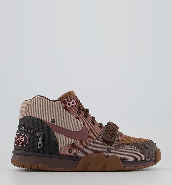 Nike Air Trainer 1 Cactus Jack Trainers Light Chocolate Rust Pink Archaeo Brown