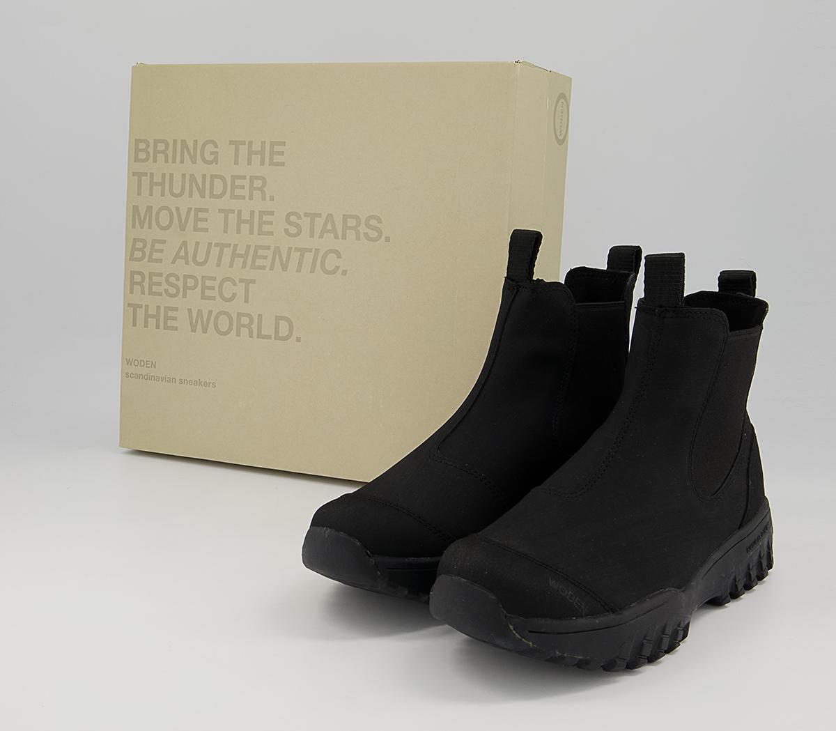 Woden Magda Rubber Track Chelsea Boots Woden Magda Rubber Track Chelsea Boots Black