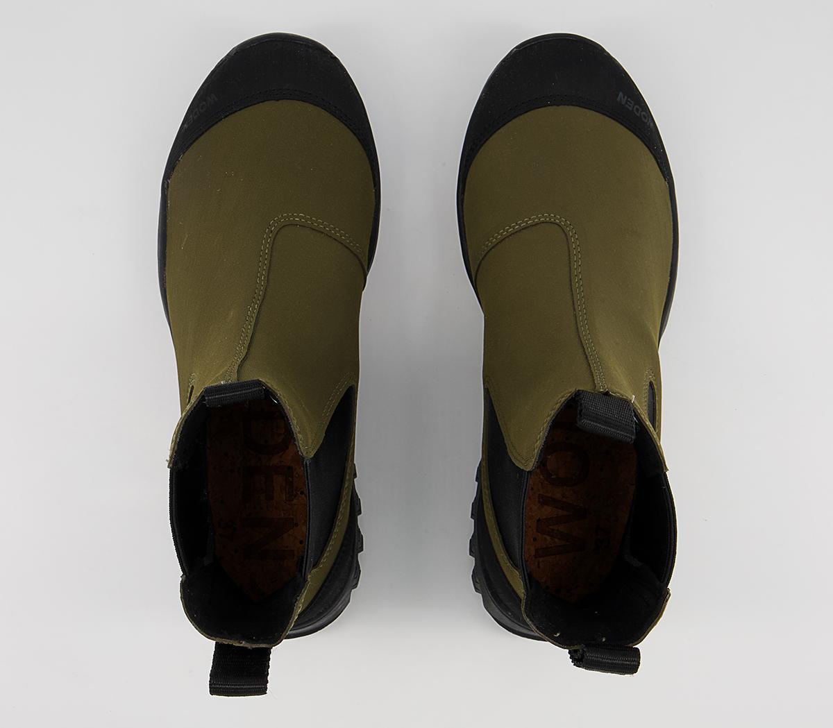 Woden Magda Rubber Track Chelsea Boots Woden Magda Rubber Track Chelsea Boots Khaki