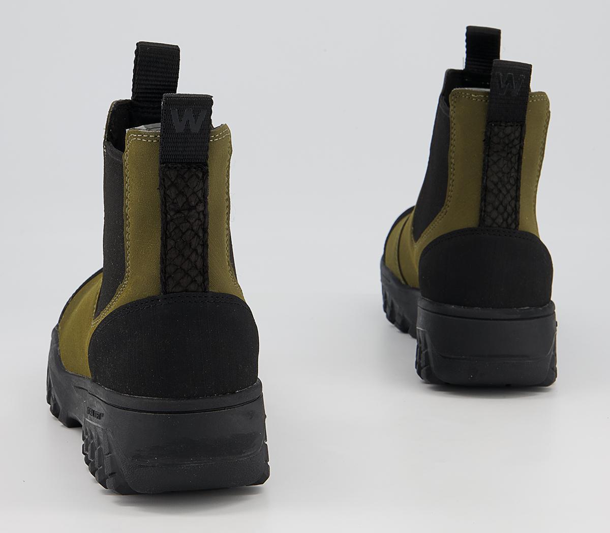 Woden Magda Rubber Track Chelsea Boots Woden Magda Rubber Track Chelsea Boots Khaki