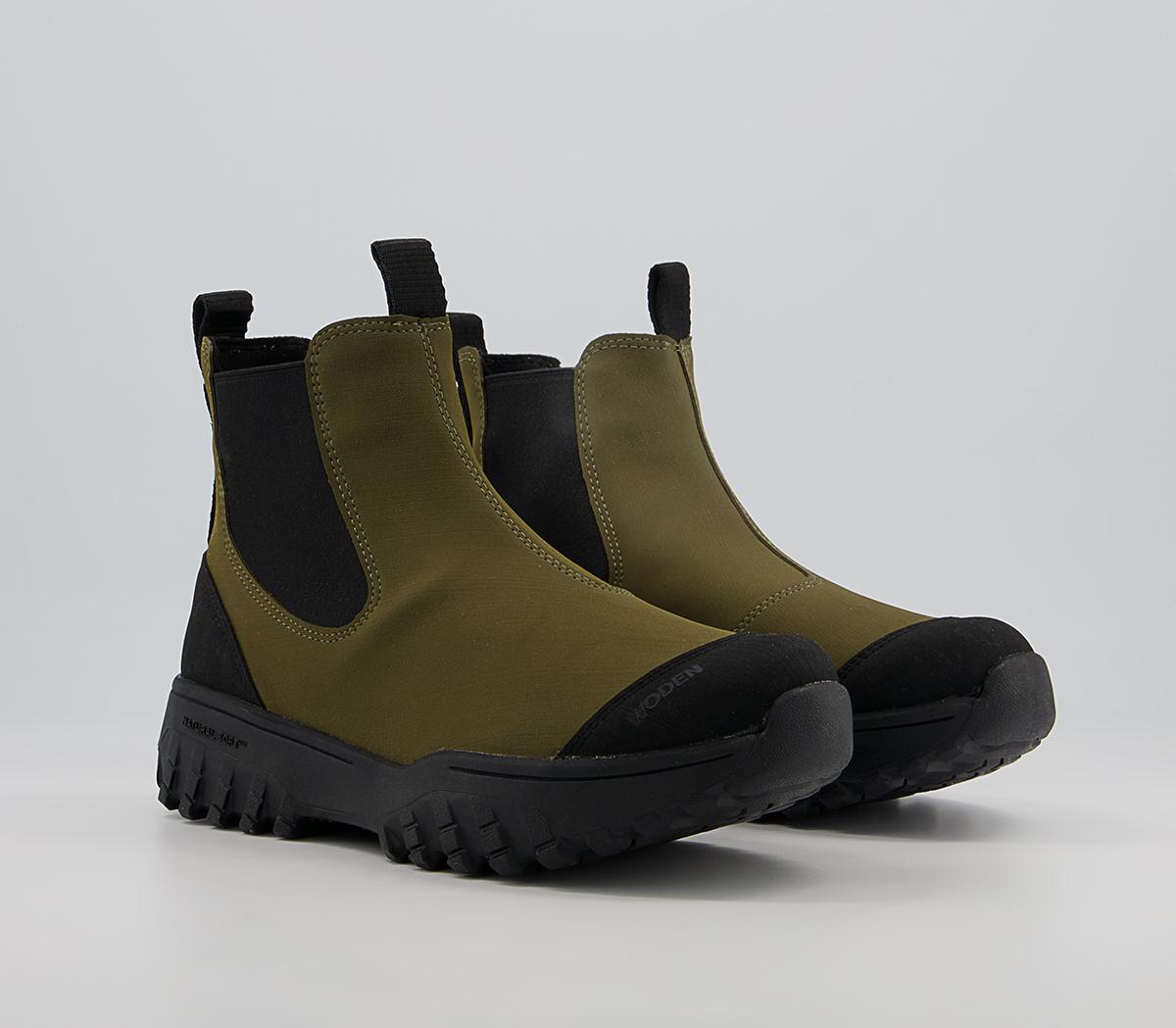 Woden Magda Rubber Track Chelsea Boots Woden Magda Rubber Track Chelsea Boots Khaki