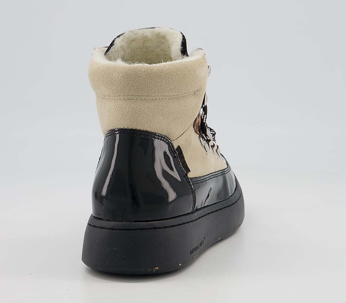 Woden Iris Hiker Boots Woden Iris Hiker Boots Cream Leopard