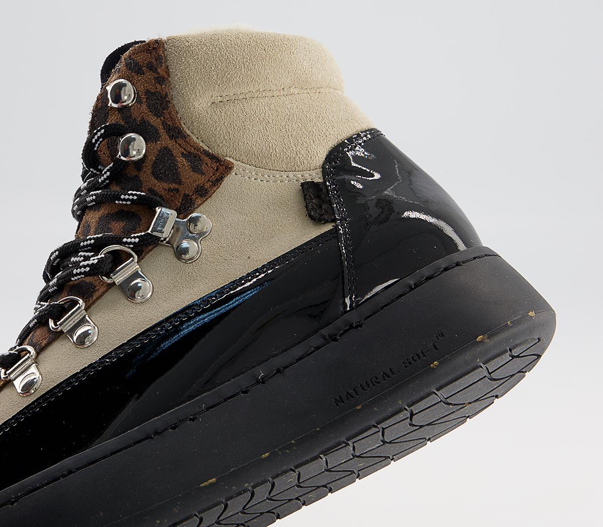 Woden Iris Hiker Boots Woden Iris Hiker Boots Cream Leopard