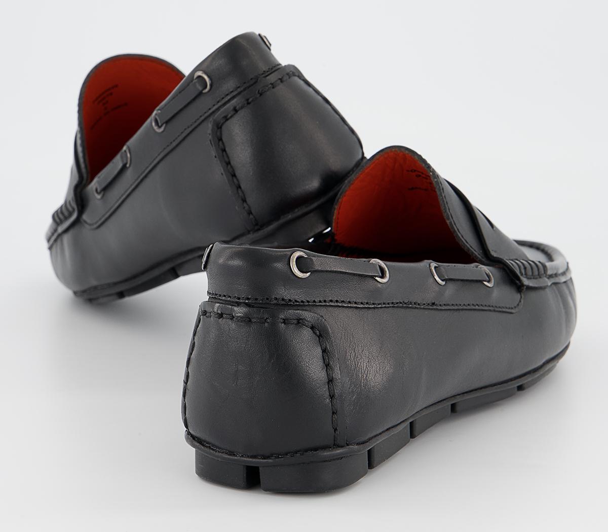 Office Caterham Leather Saddle Driving Shoes Office Caterham Leather Saddle Driving Shoes Black Leather
