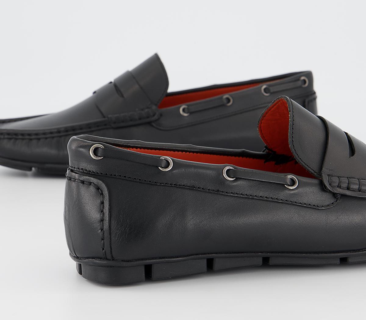 Office Caterham Leather Saddle Driving Shoes Office Caterham Leather Saddle Driving Shoes Black Leather