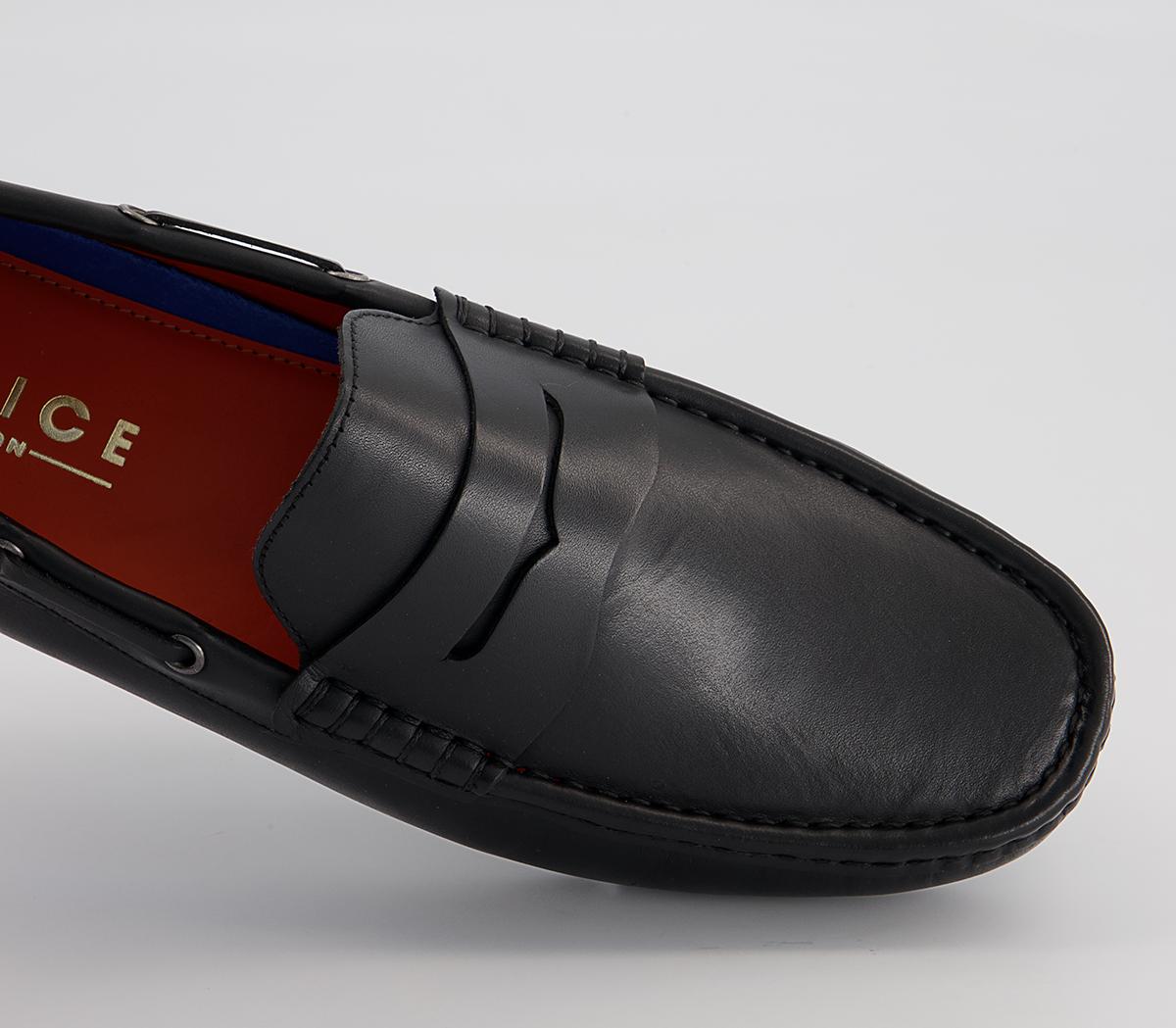 Office Caterham Leather Saddle Driving Shoes Office Caterham Leather Saddle Driving Shoes Black Leather