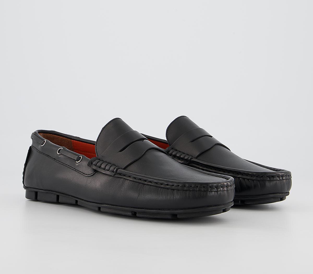 Office Caterham Leather Saddle Driving Shoes Office Caterham Leather Saddle Driving Shoes Black Leather