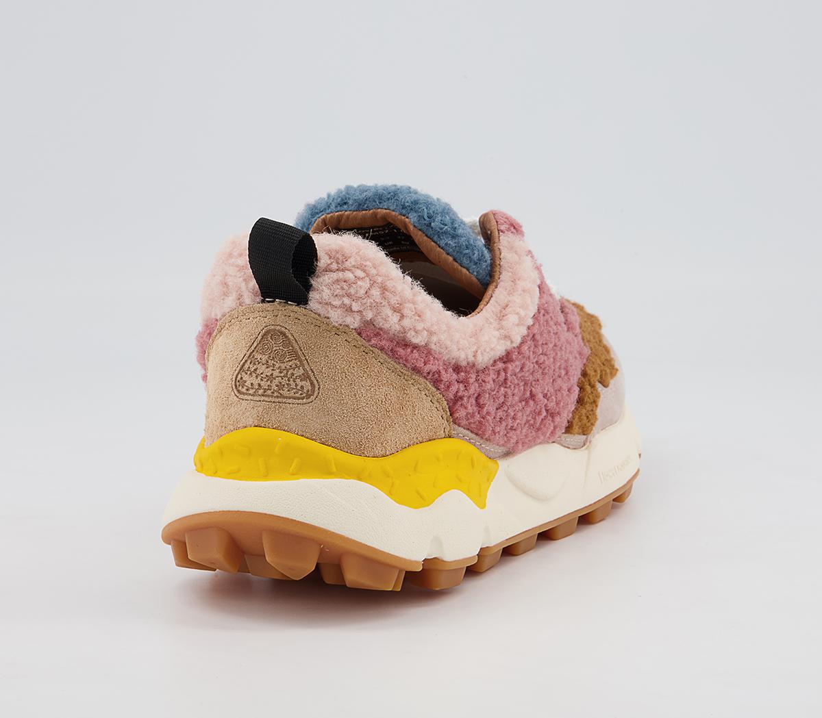 Flower MountainPampas Woman Teddy TrainersVelour Pink