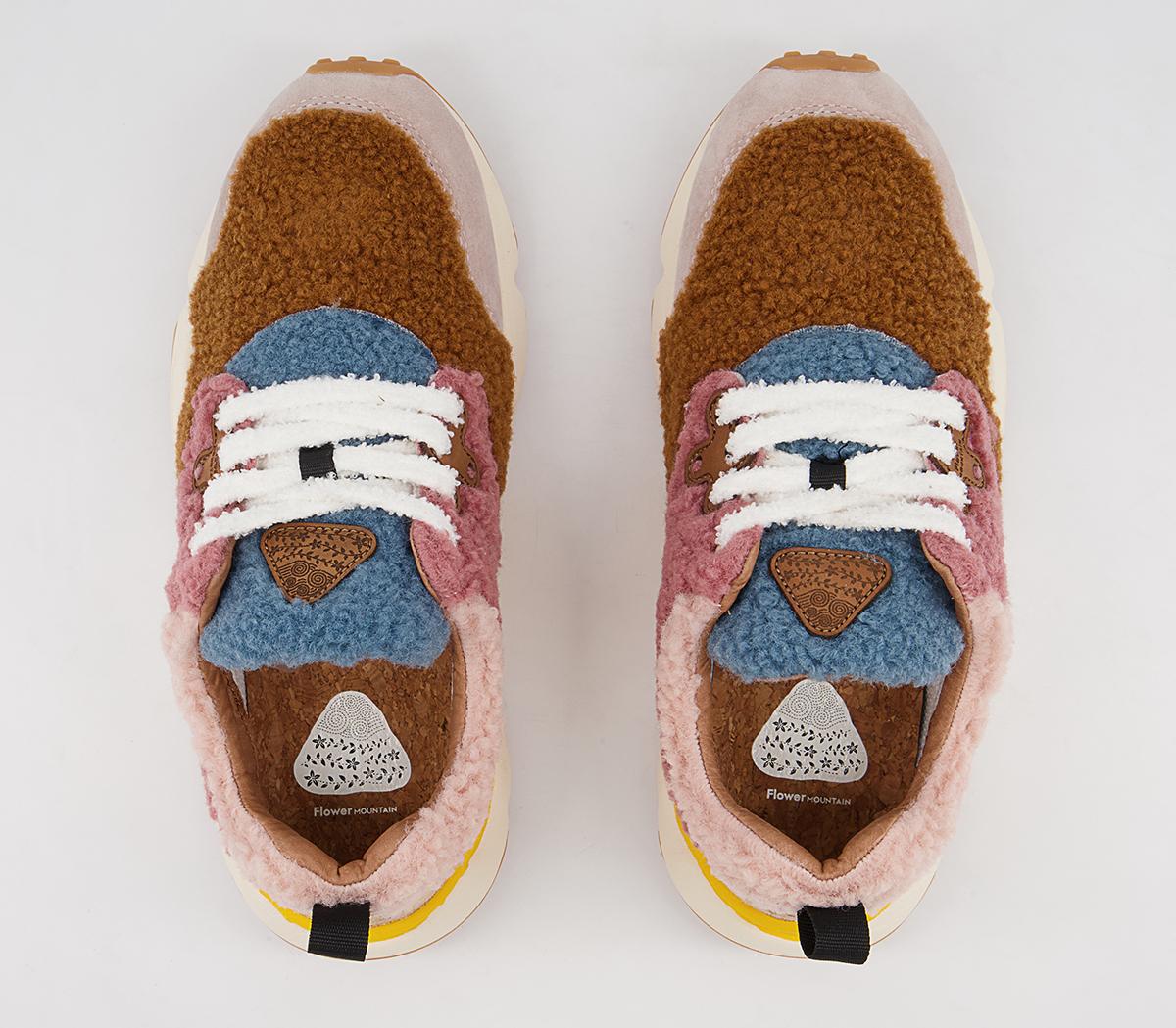 Flower MountainPampas Woman Teddy TrainersVelour Pink