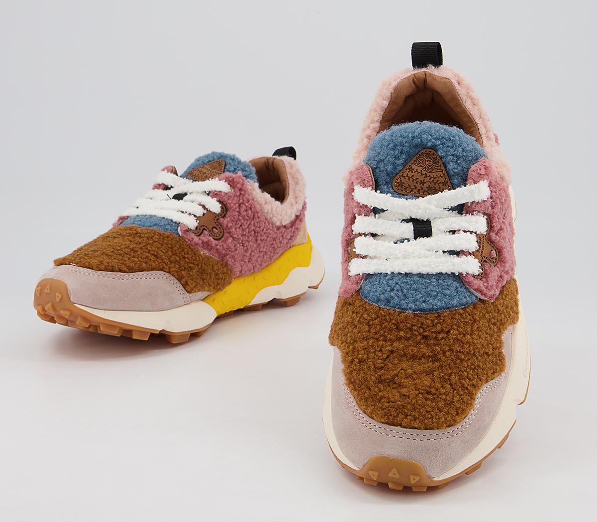 Flower MountainPampas Woman Teddy TrainersVelour Pink