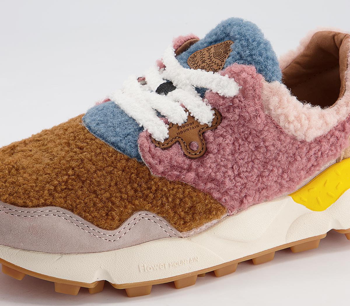 Flower MountainPampas Woman Teddy TrainersVelour Pink