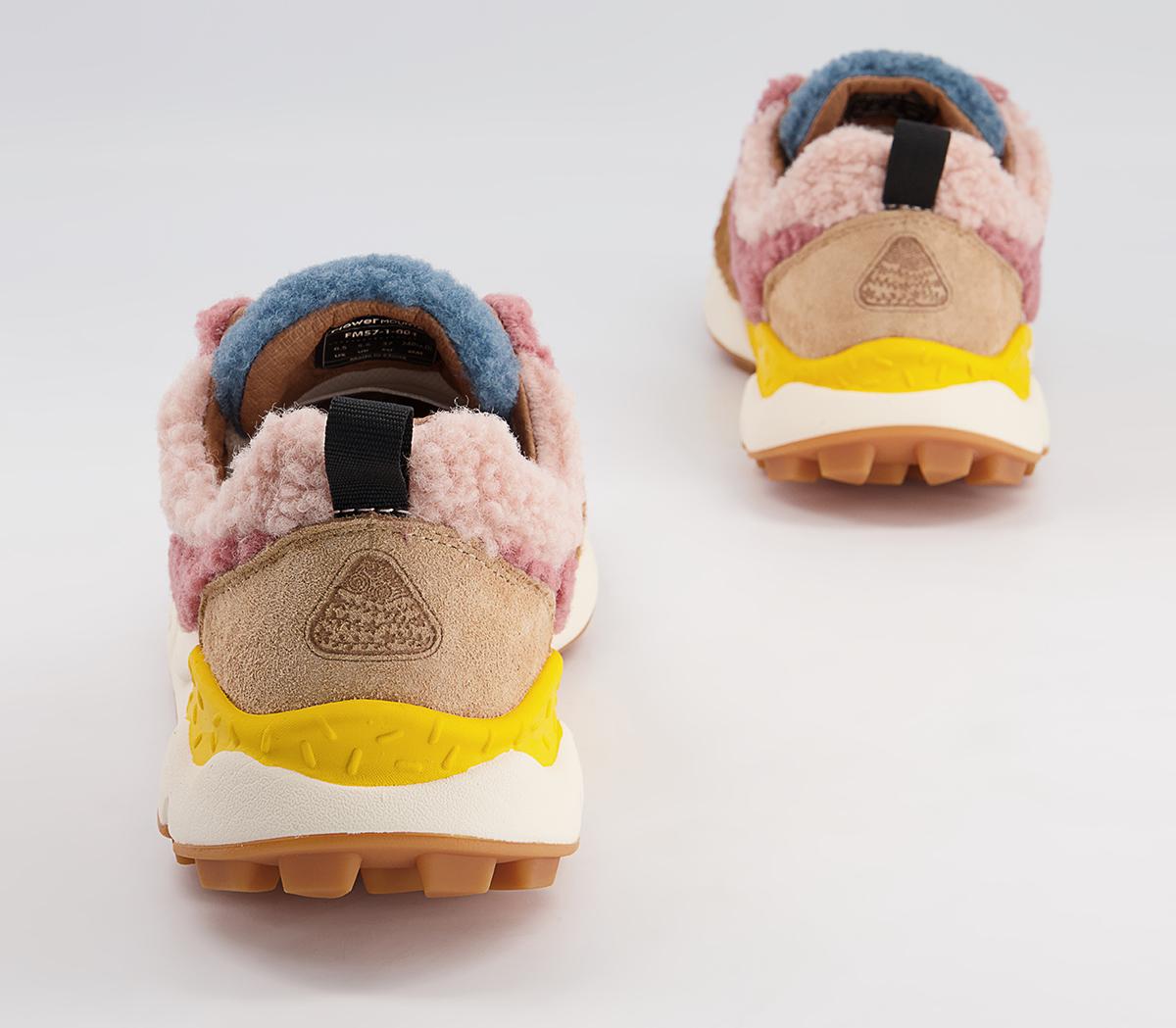 Flower MountainPampas Woman Teddy TrainersVelour Pink