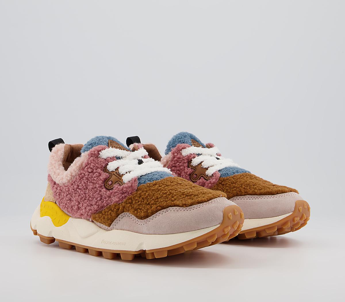 Flower MountainPampas Woman Teddy TrainersVelour Pink