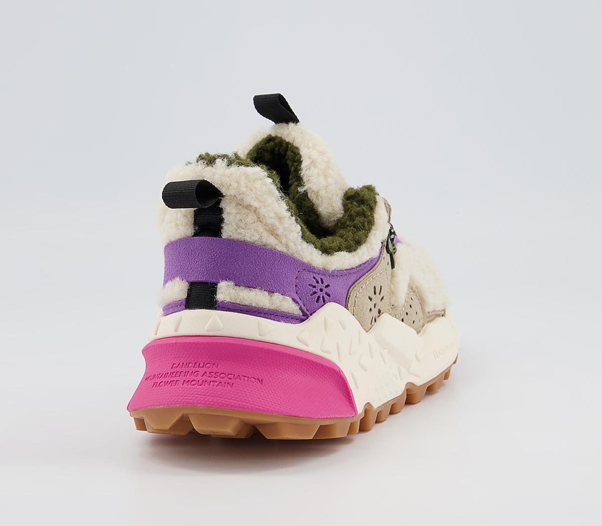 Flower MountainKotetsu Woman Teddy TrainersShearling Beige Violer