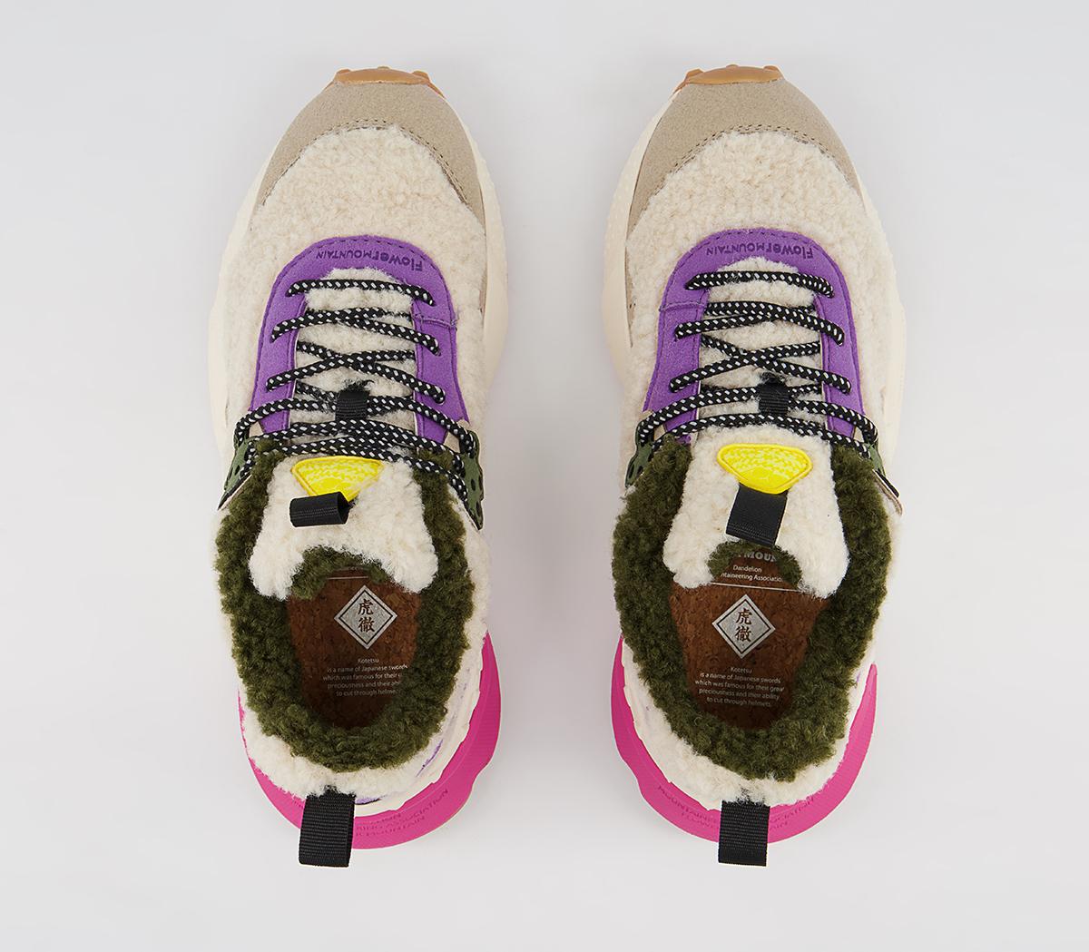 Flower MountainKotetsu Woman Teddy TrainersShearling Beige Violer