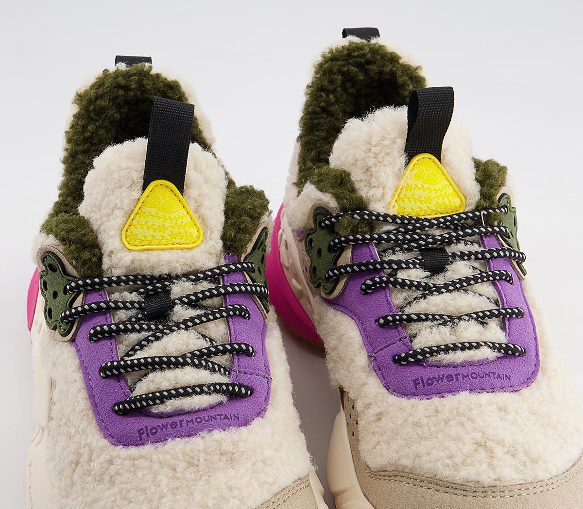 Flower MountainKotetsu Woman Teddy TrainersShearling Beige Violer