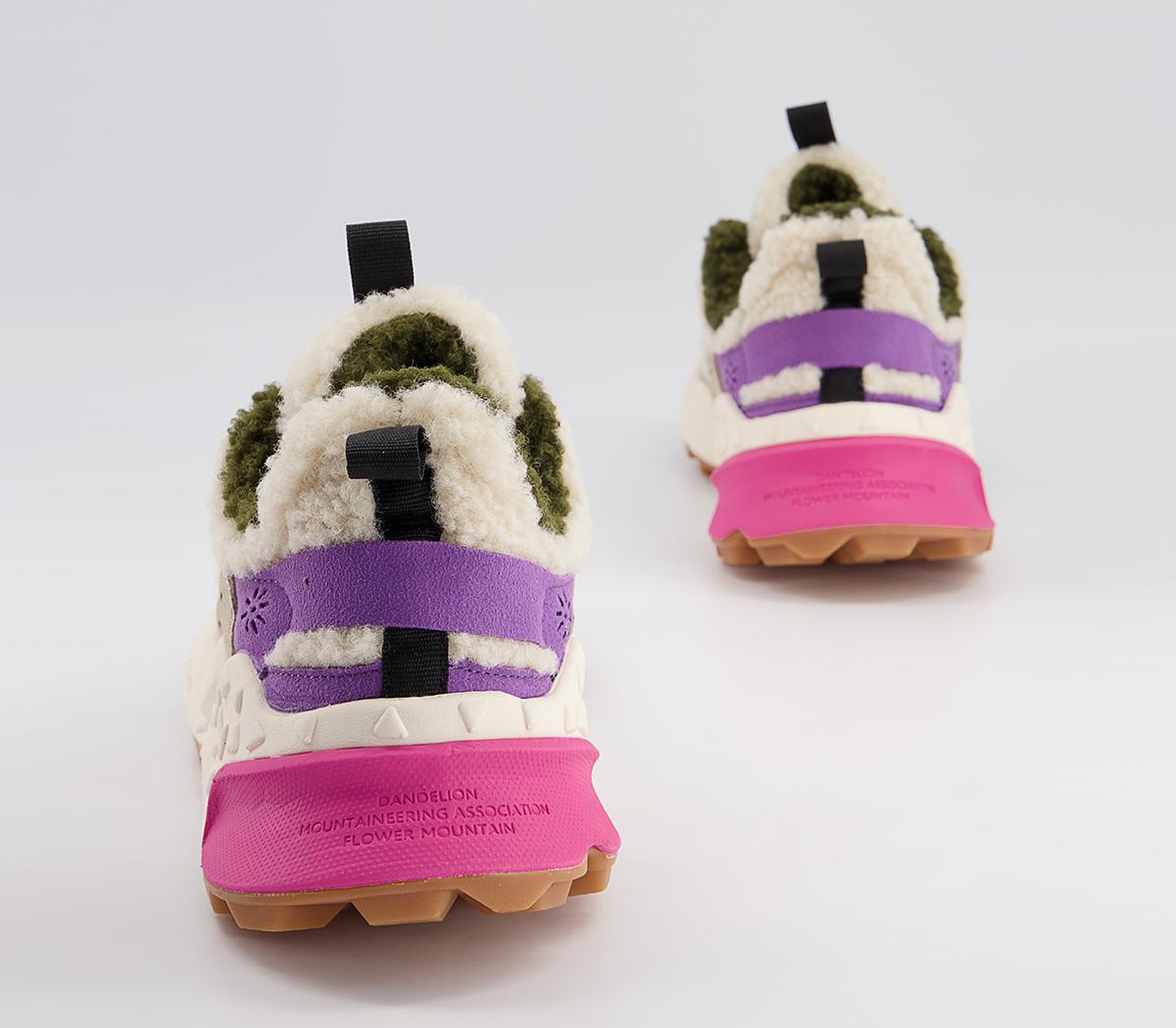 Flower MountainKotetsu Woman Teddy TrainersShearling Beige Violer