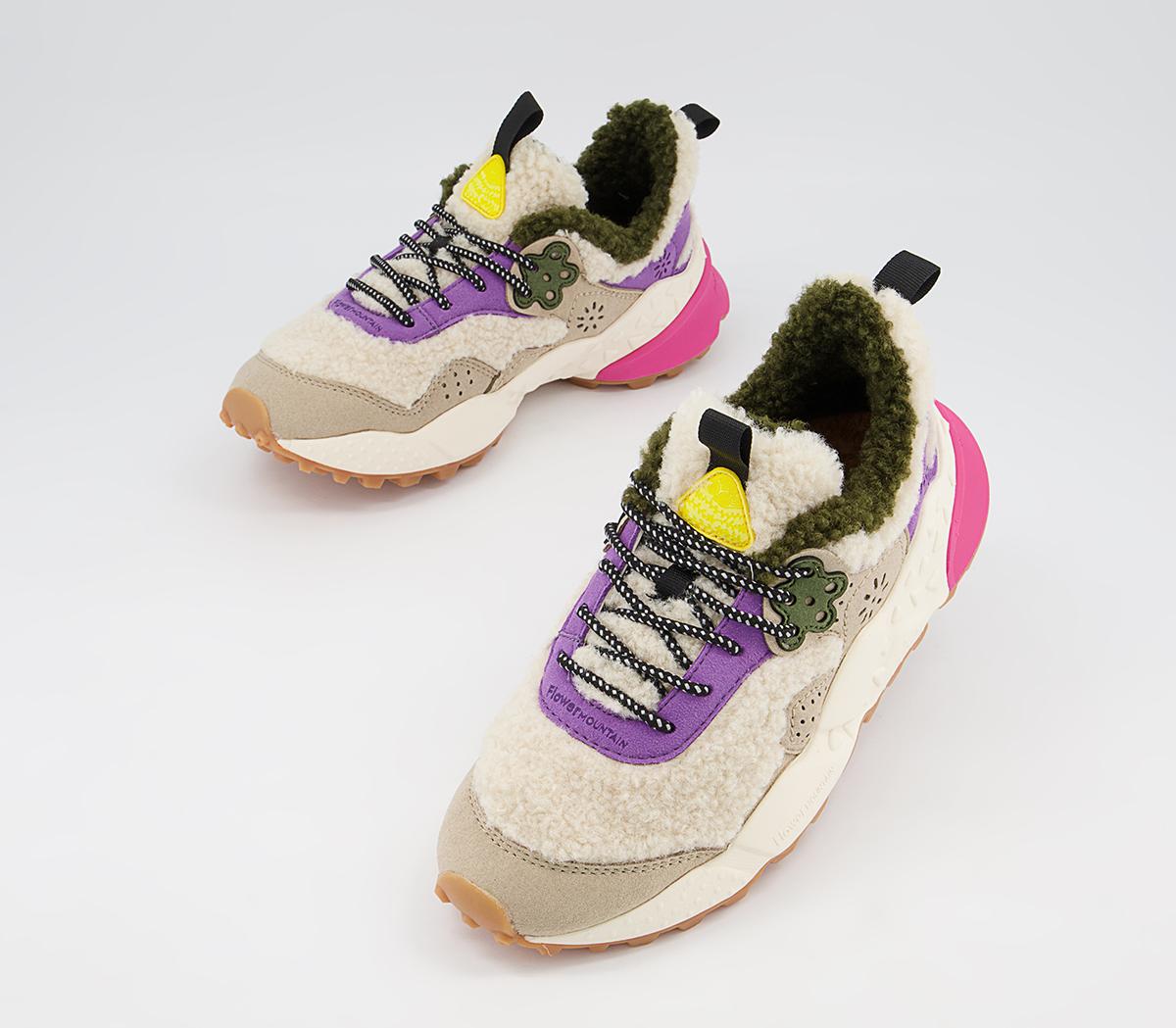 Flower MountainKotetsu Woman Teddy TrainersShearling Beige Violer