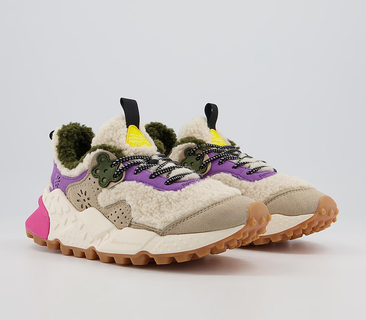 Flower MountainKotetsu Woman Teddy TrainersShearling Beige Violer