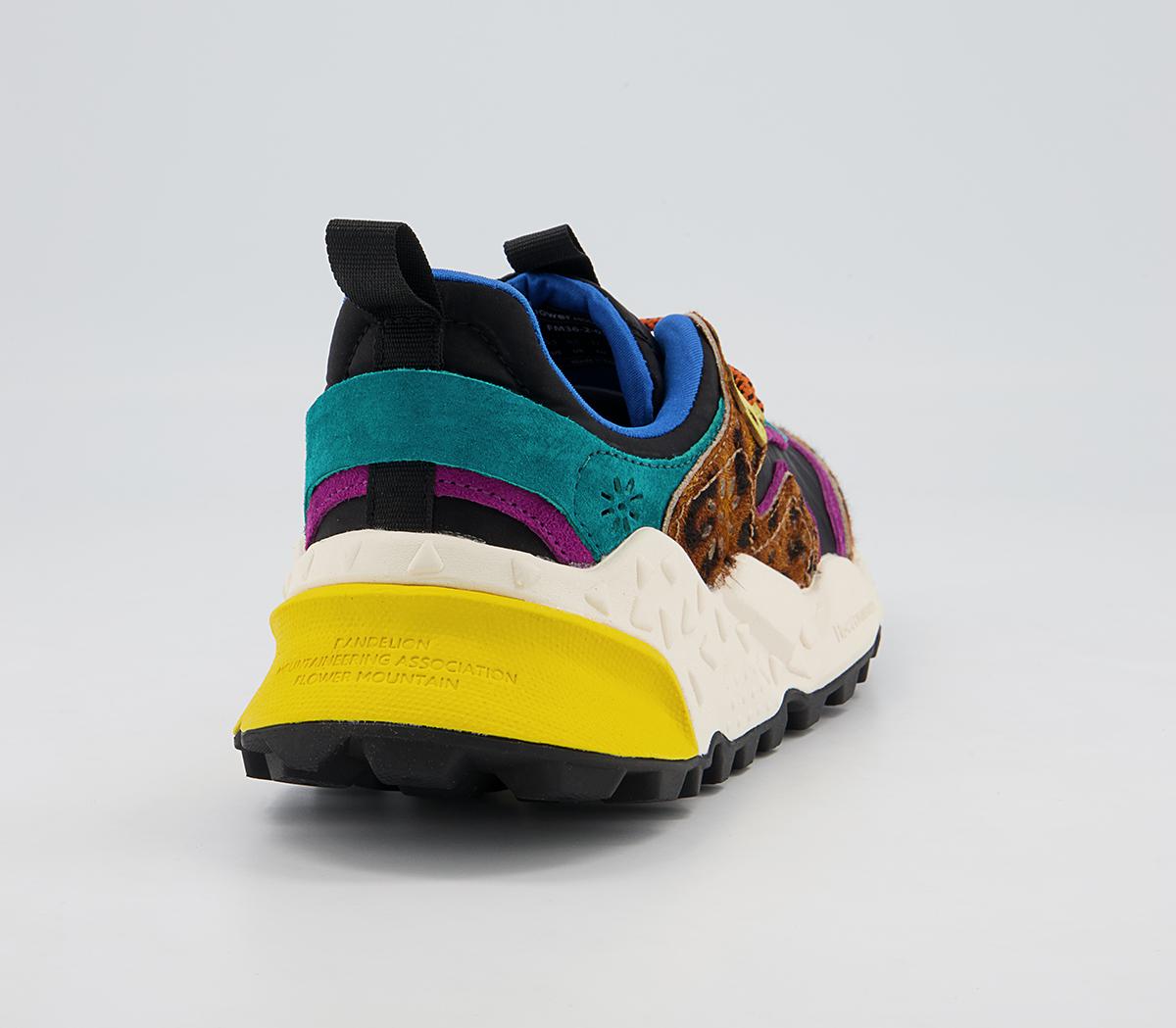 Flower MountainKotetsu Woman TrainersLeopard Brown Black