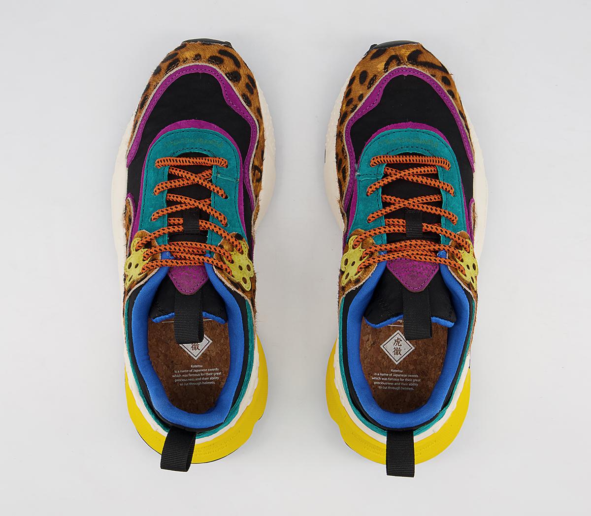 Flower MountainKotetsu Woman TrainersLeopard Brown Black