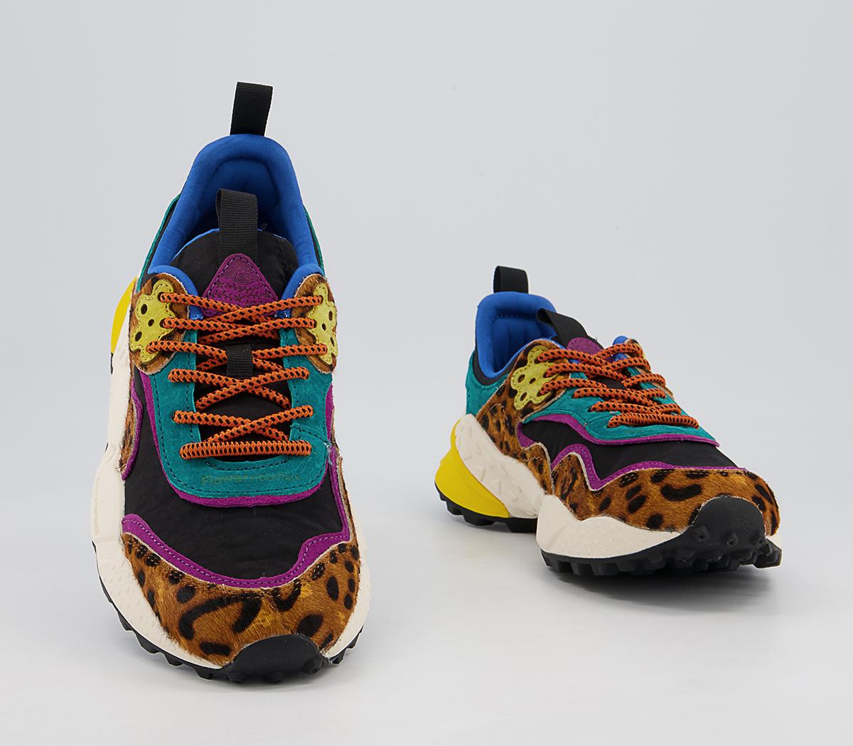 Flower MountainKotetsu Woman TrainersLeopard Brown Black